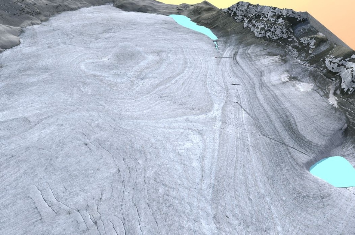 Bauliche Notmassnahmen beim Gletschersee auf der Plaine-Morte