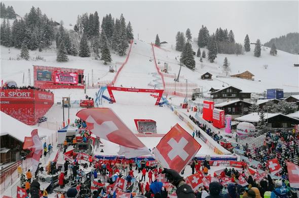 Winterliches Skifest an den Weltcuprennen in Adelboden 